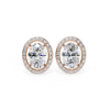 Picture of 1.50 carat solitaire Oval Cut Earrings, Each With a Halo Of Smaller Diamonds.(1.70 CTW Diamonds)