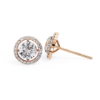 Picture of 1.60 Carat Solitaire Round Cut Lab Grown Diamond Halo Earring.(1.80 CTW Diamonds)