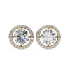 Picture of 1.60 Carat Solitaire Round Cut Lab Grown Diamond Halo Earring.(1.80 CTW Diamonds)