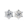 Picture of 0.70 Carat Round Cut Flower Earrings.