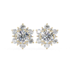 Picture of 0.70 Carat Round Cut Flower Earrings.