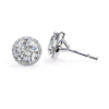 Picture of 1.80 carat solitaire Round Cut with surrounding halo Earring.( 2 CTW Diamonds)