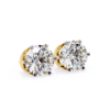 Picture of 2.60 Carat solitaire Round Cut Lab Grown Diamond Six Prong Stud Earring.