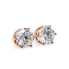 Picture of 2.60 Carat solitaire Round Cut Lab Grown Diamond Six Prong Stud Earring.