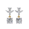 Picture of Floral Pear, Marquise & 1 carat Round Solitaires Drop Diamond Earrings