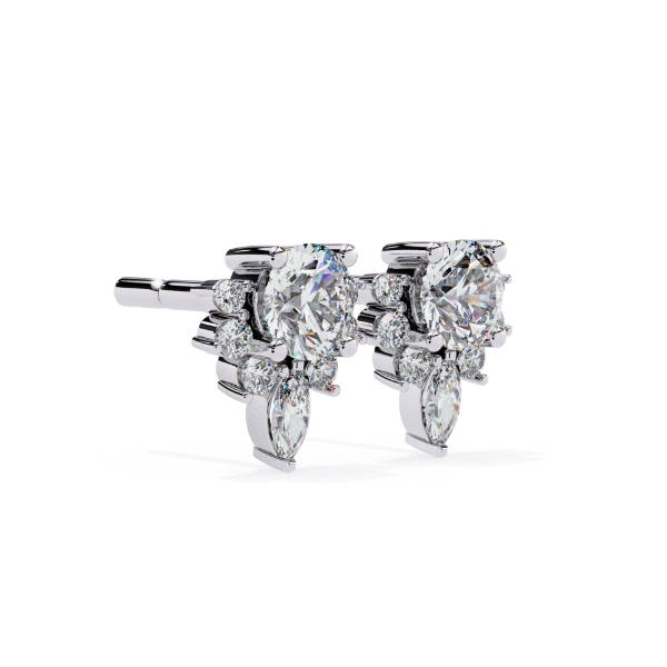 Picture of 0.70 Carat Round And Marquise Cut Lab Grown Diamond Earring.