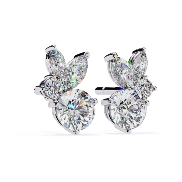 Picture of 1 carat Round solitaire And Marquise Duo Studs.(1.50 CTW Diamonds)