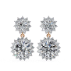 Picture of 1.00 Carat Round solitaire double halo danglers (1.50 CTW Diamonds)