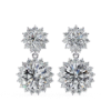 Picture of 1.00 Carat Round solitaire double halo danglers (1.50 CTW Diamonds)