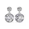 Picture of 1.65 Carat Classic Round Solitaire Bezel Diamond Earrings.(1.80 CTW Diamonds)