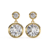 Picture of 1.65 Carat Classic Round Solitaire Bezel Diamond Earrings.(1.80 CTW Diamonds)