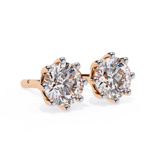 Picture of 2.60 Carat Everglow Eight Prong Solitaire Studs.