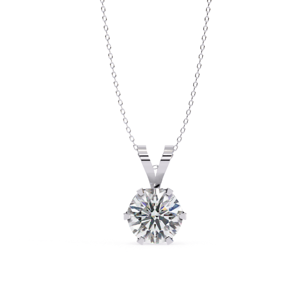 Picture of 2.15 Carat Round Cut Solitaire Six Prong Pendant (Without Chain)