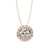 Picture of 70 Cent Oval solitaire Cut Lab Grown Diamond Halo Pendant (without chain)(1 CTW Diamonds)