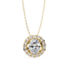 Picture of 70 Cent Oval solitaire Cut Lab Grown Diamond Halo Pendant (without chain)(1 CTW Diamonds)