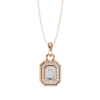 Picture of 75 cent Emerald  solitaire Cut Lab Grown Diamond Halo Pendant (without chain)