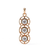 Picture of 1.30 Carat Round Cut Lab Grown Diamond Three Stone Pendant (without Chain)