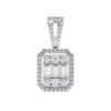 Picture of 0.70ct Diamond Pendant with a Rectangular Cluster and Halo Setting (without chain)
