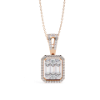 Picture of 0.70ct Diamond Pendant with a Rectangular Cluster and Halo Setting (without chain)