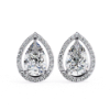 Picture of 1.40 Carat Solitaires Pear Cut Lab Grown Diamond Halo Earring.(1.60 CTW Diamonds)