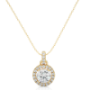 Picture of 1.20 Carat Solitaire Pendant Necklace, Encircled By Sparkling Halos.(Without Chain)