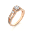 Picture of 50 Cent Cushion Solitaire Lab Grown Diamond Ring