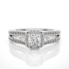 Picture of 50 Cent Cushion Solitaire Lab Grown Diamond Ring