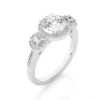 Picture of 1.30 Carat solitaire with 15 cents adjacent Diamond Halo Ring