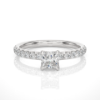 Picture of 0.60 Carat Solitaire Princess Cut Lab Grown Diamond Ring with Accents (1.01 CTW Diamonds)