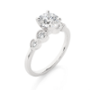 Picture of 1.21 Carat Round Cut Ring,accented with Delicate Heart Shaped Side Stones.
