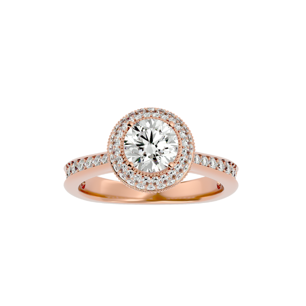 Picture of 1.20 carat Solitaire Lab Grown Diamond Halo Ring.