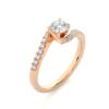 Picture of Round cut Ring With A Twisted 0.50 CT Solitaire - Accented Band.(0.70 CTW Diamonds)