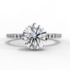 Picture of 2.40 Carat Solitaire Round Diamond Ring With a Diamond Studded Band.