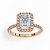 Picture of 1.70 Carat Lab Grown Emerald Solitaire Diamond Halo Ring.(2.01 Ctw Diamonds)