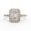 Picture of 1.70 Carat Lab Grown Emerald Solitaire Diamond Halo Ring.(2.01 Ctw Diamonds)