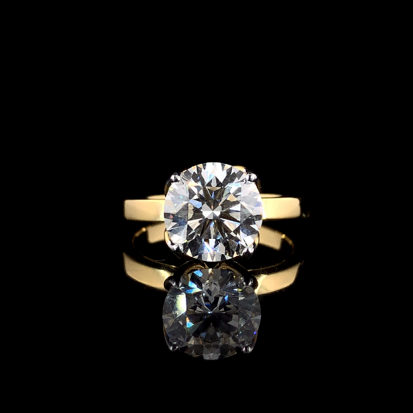 Picture of 2.50 Carat Solitaire Diamond Ring with Floral Crown Setting.