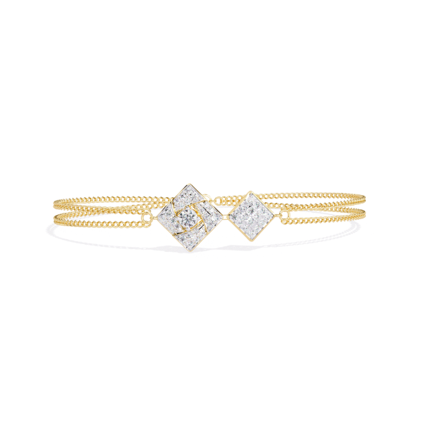 Picture of 0.55CT Modern Charm Bracelet With Diamond Studded Squares.