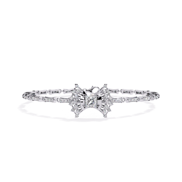 Picture of Regal Bracelet With Princess Cut Center And Round Diamond Accents.