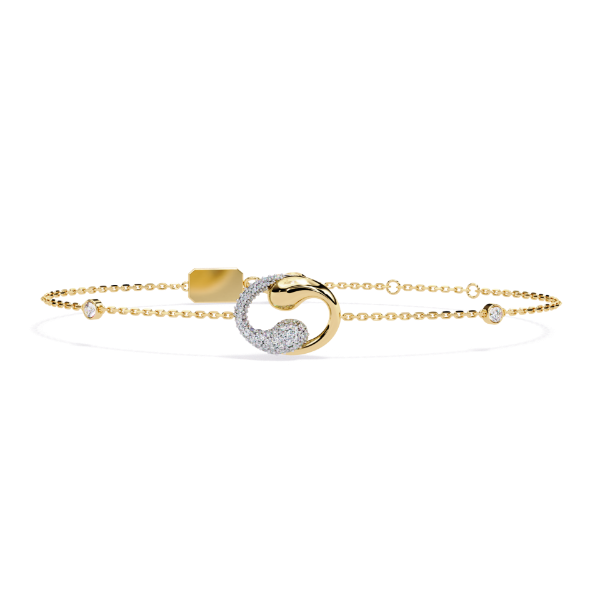 Picture of Sleek Chain Bracelet Featuring A Graceful Diamond Swirl.