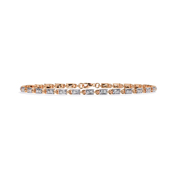 Picture of Round Cut Diamond Bracelet With Bold, Structured Links.