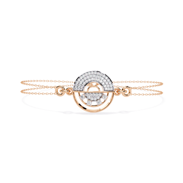 Picture of Double Chain Bracelet With A Dazzling Diamond Centerpiece.