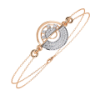 Picture of Double Chain Bracelet With A Dazzling Diamond Centerpiece.