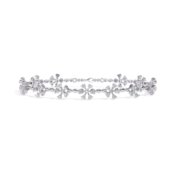 Picture of Floral Inspired Diamond Bracelet With A Total Of 0.91 Carat.