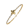 Picture of Diamond Bracelet Highlighted By A Sculpted Floral Emblem.