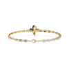Picture of Diamond Bracelet Highlighted By A Sculpted Floral Emblem.