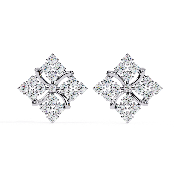 Picture of FloraTwist Diamond Studs - 0.80 Carat Round Cut.