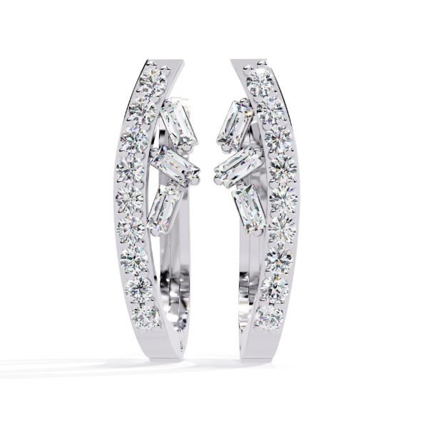 Picture of Dual Dazzle Hoops – Round & Baguette Diamonds