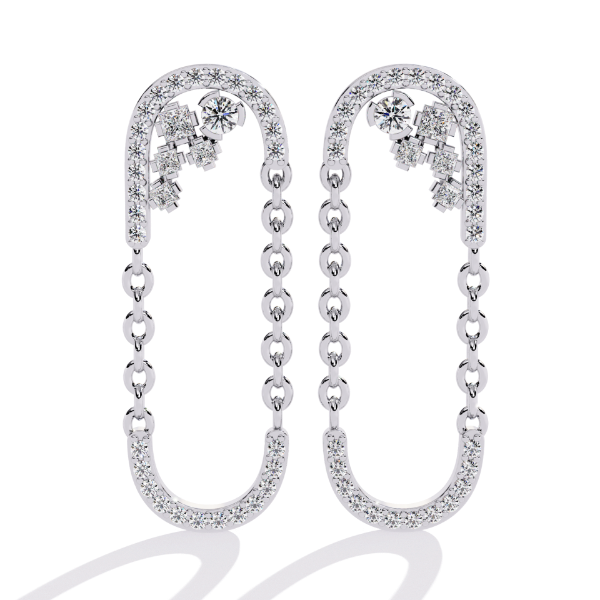 Picture of Swinging Elegance – 0.50 Ct Round & Princess Diamond Drops.
