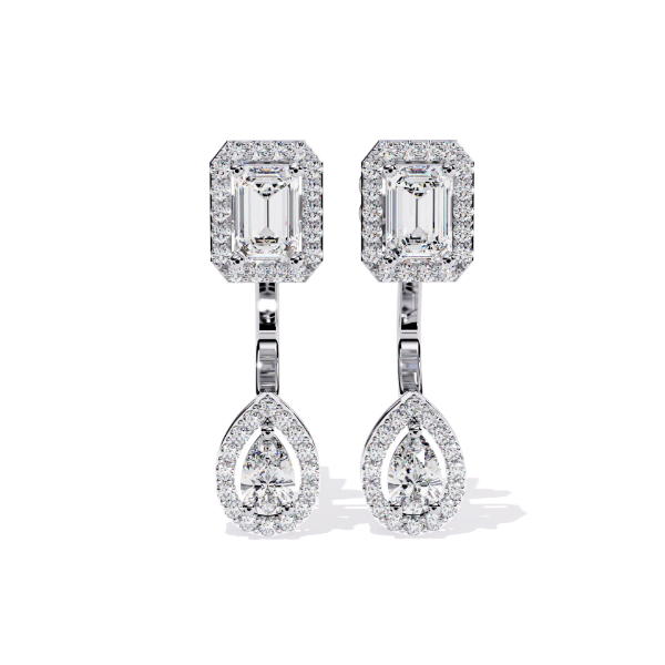 Picture of Timeless Fusion – 2.15 Carat Emerald, Pear & Round Diamond Drops