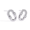 Picture of Bold Elegance - Round Diamond U - Link Earrings.